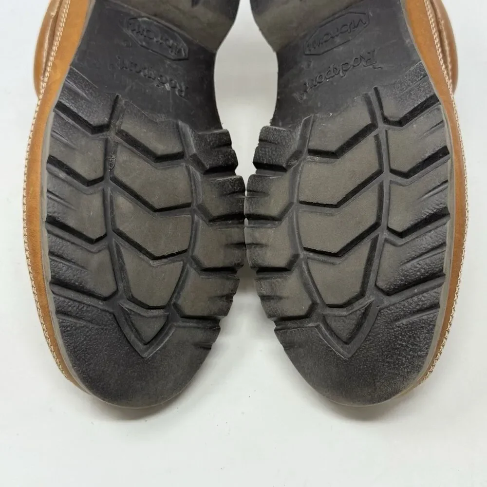 Rockport Lug Sole Moc Toe Shoes Mens 9 M Brown Leather Casual Boat Lace Up
